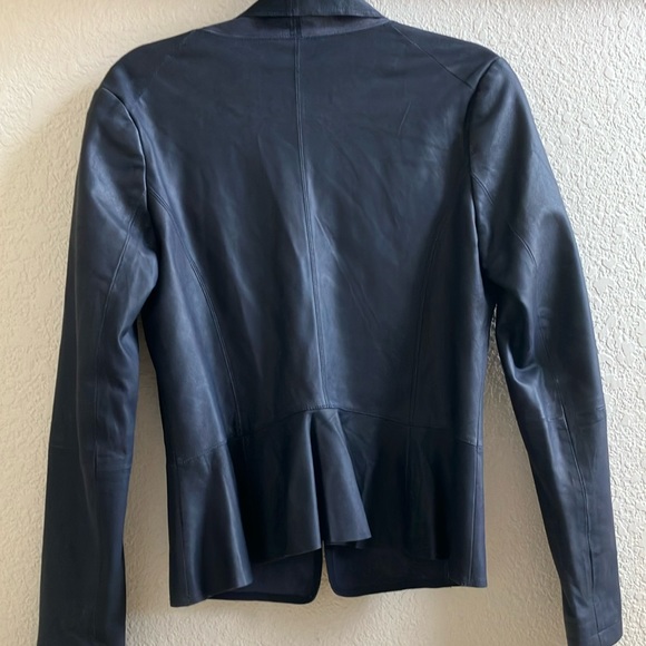 Bod Christensen Drape Collar Peplum Style Leather Jacket (Size 6) NWT - Picture 3 of 16